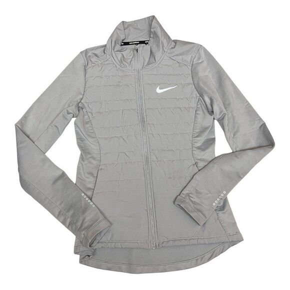 NEW Nike Women's Xs Essentials Running Jacket 855159-0102 Gray Thumbholes Hybrid - Picture 1 of 14